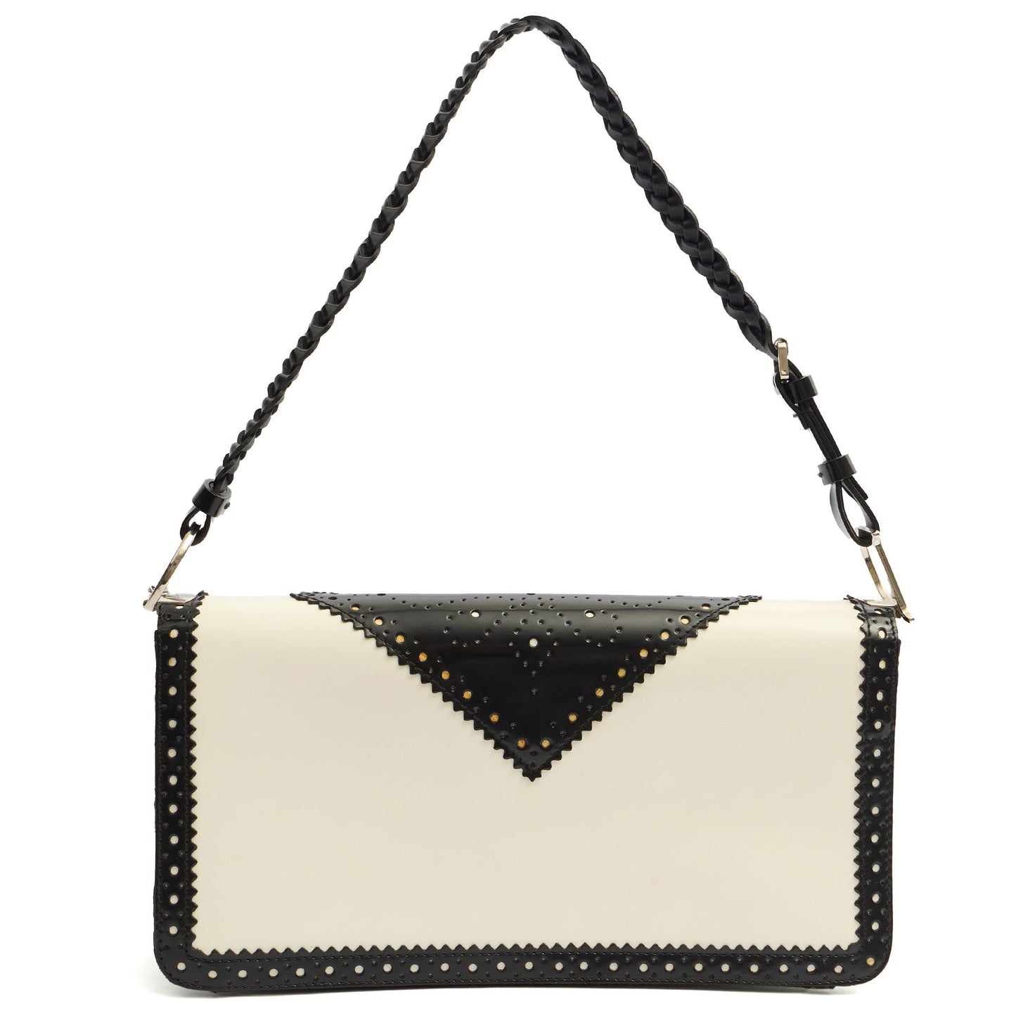 Christian Dior Trick Shoulder Bag in White, Leather — Top View