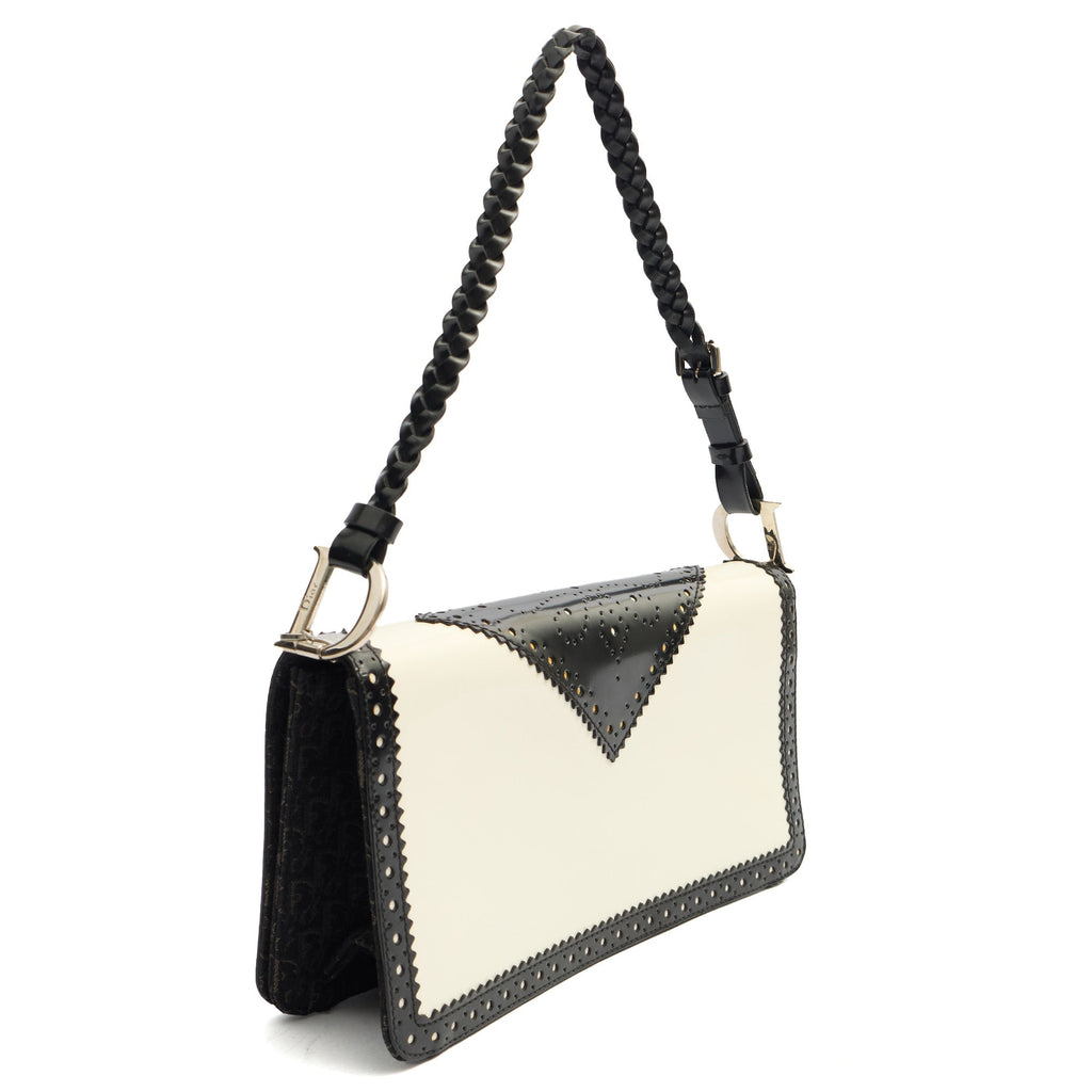 Christian Dior Trick Shoulder Bag in White, Leather — Back View