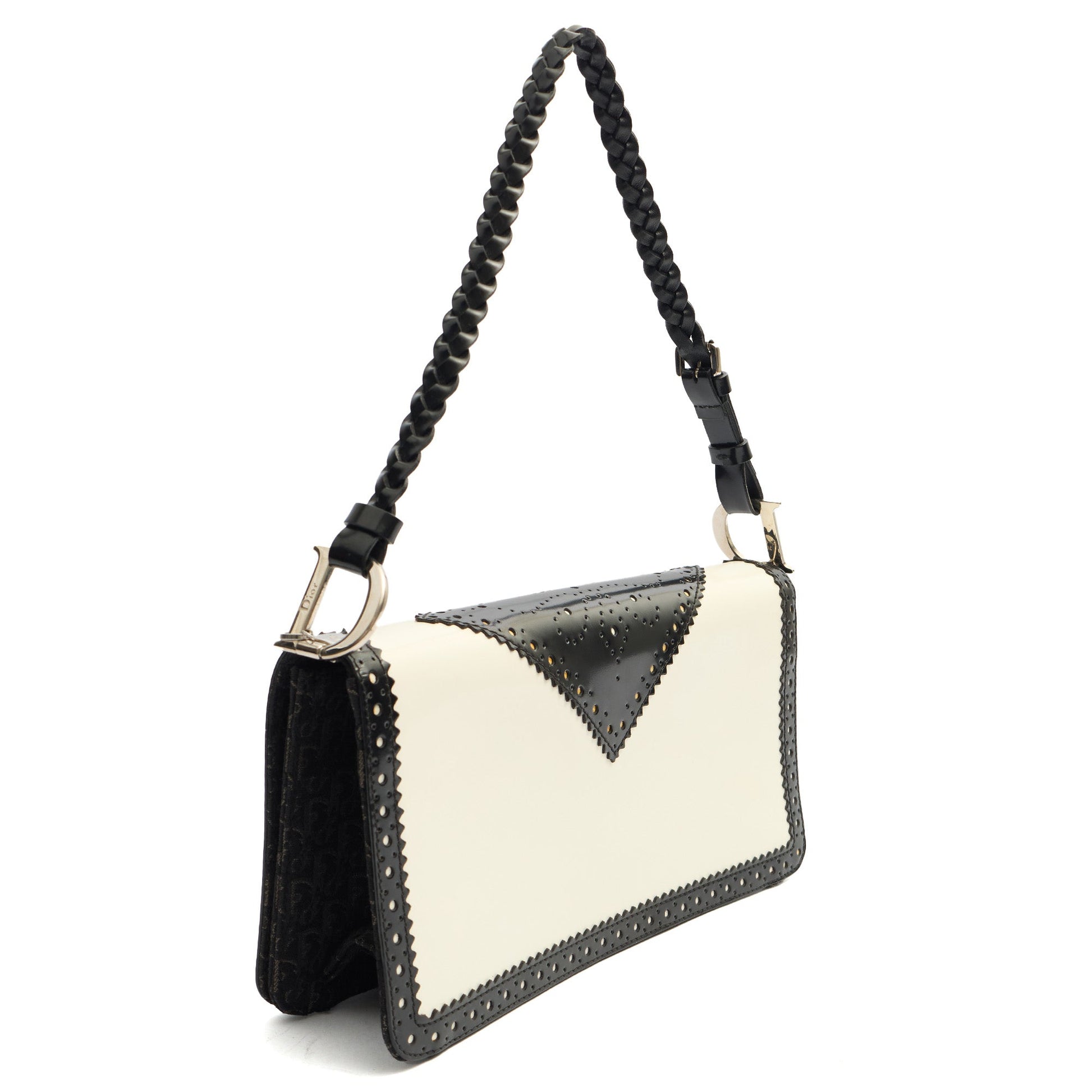 Christian Dior Trick Shoulder Bag in White, Leather — Back View