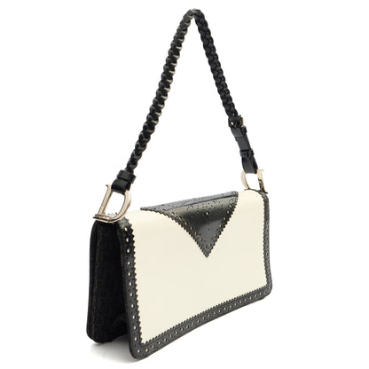 Christian Dior Trick Shoulder Bag in White, Leather — Back View