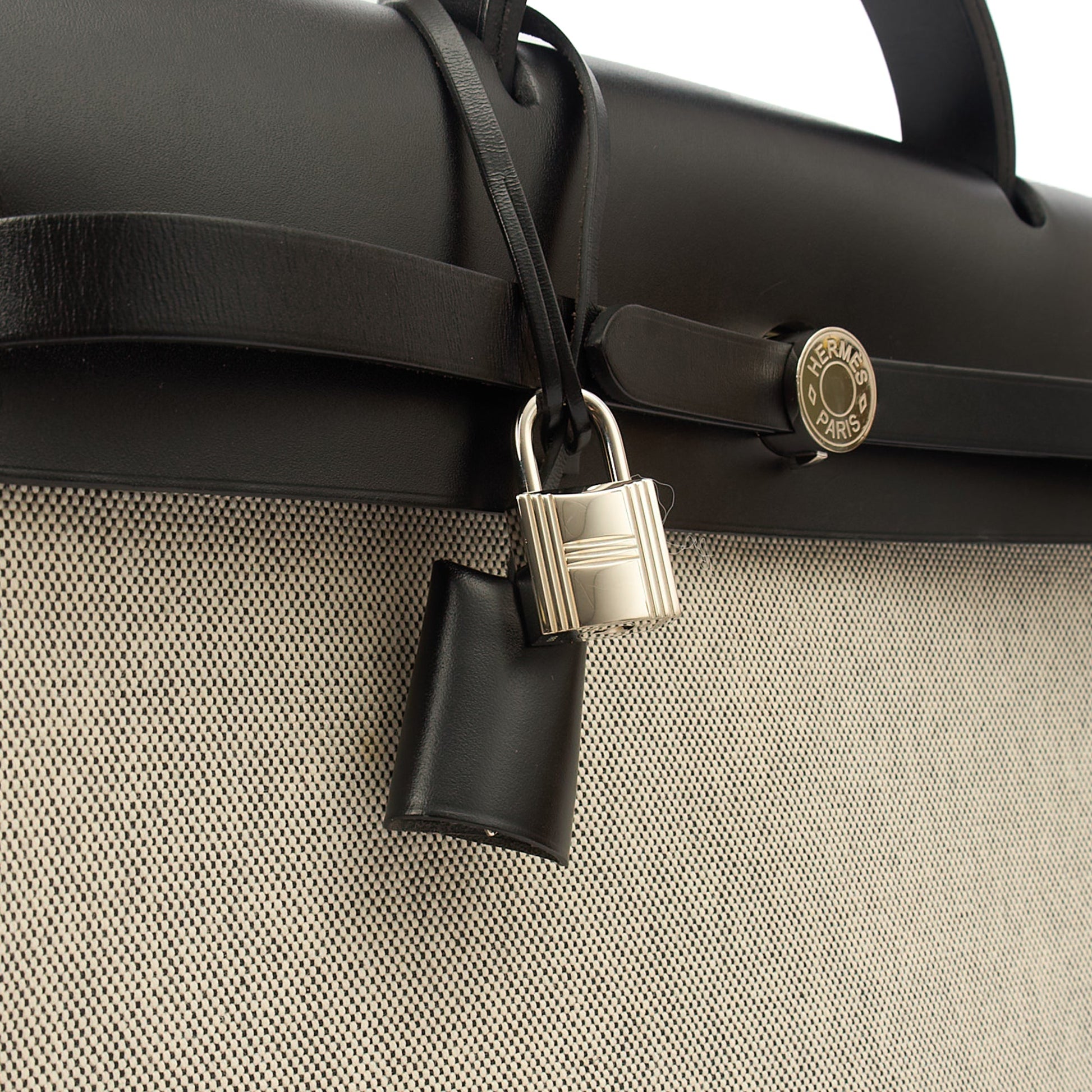 Hermes Tote Herbag Zip 31 in Black, Fabric — Alternate View 19