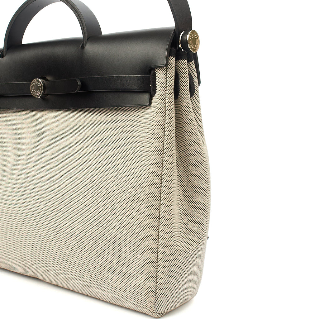 Hermes Tote Herbag Zip 31 in Black, Fabric — Alternate View 11