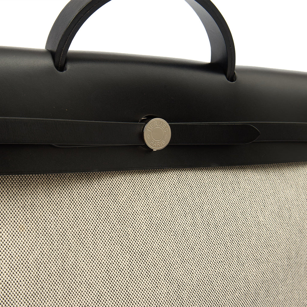 Hermes Tote Herbag Zip 31 in Black, Fabric — Alternate View 21