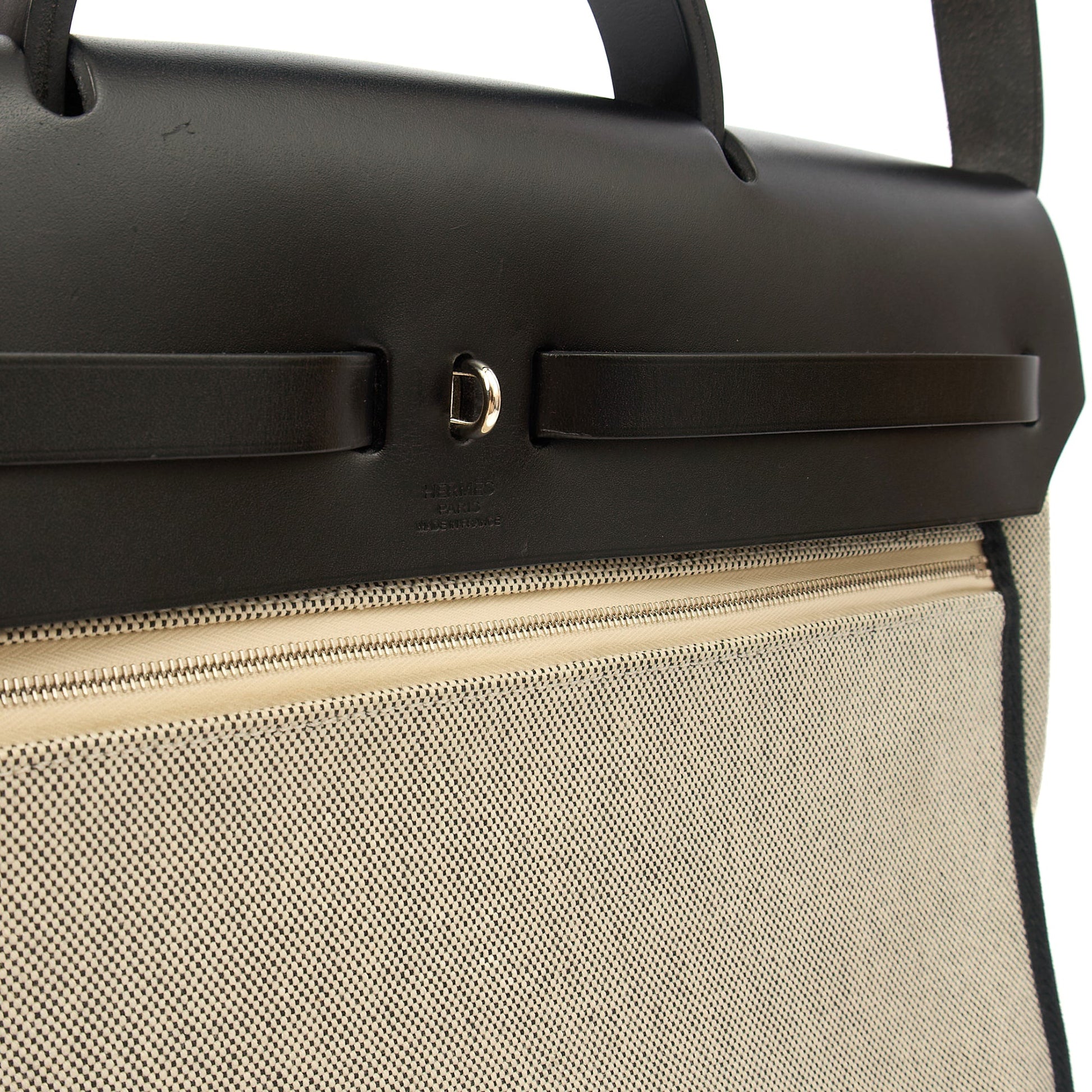 Hermes Tote Herbag Zip 31 in Black, Fabric — Alternate View 12