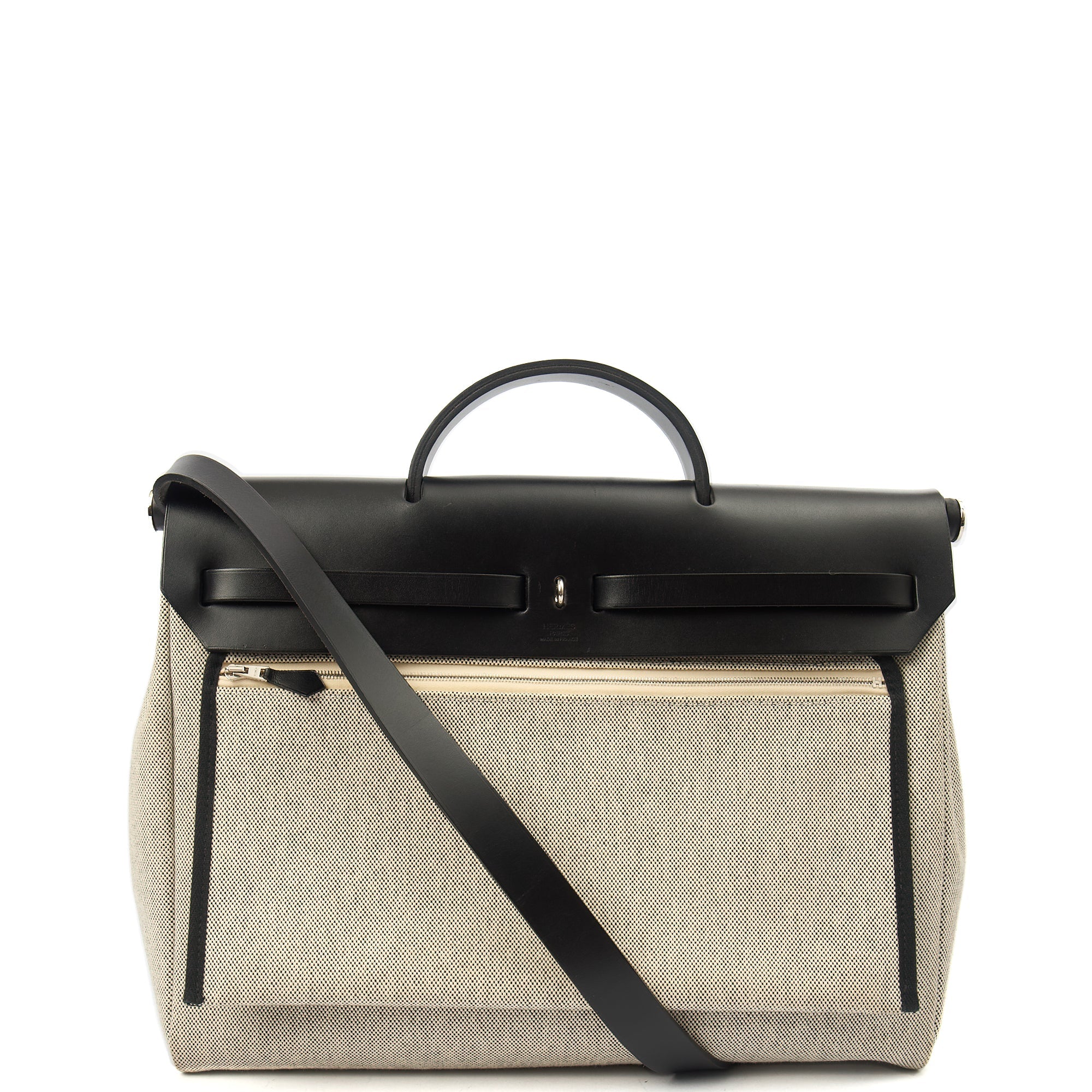 Hermes Tote Herbag Zip 31 in Black, Fabric — Alternate View 16