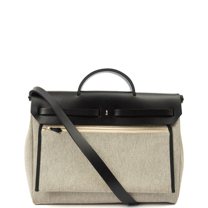 Hermes Tote Herbag Zip 31 in Black, Fabric — Alternate View 16