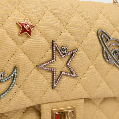 Chanel Shoulder Bag 2.55 Reissue - Medium in Metallic, Fabric — Alternate View 9