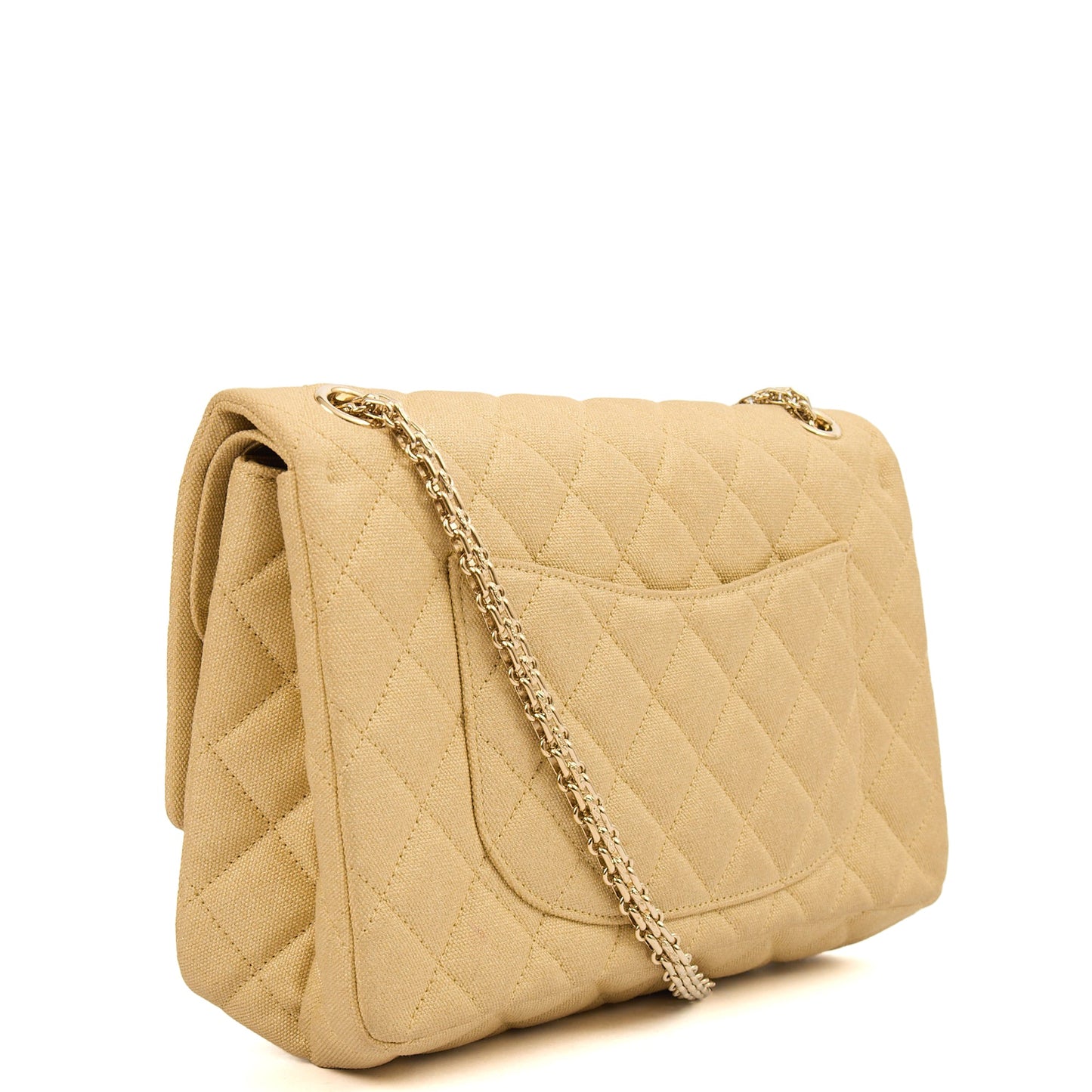 Chanel Shoulder Bag 2.55 Reissue - Medium in Metallic, Fabric — Top View