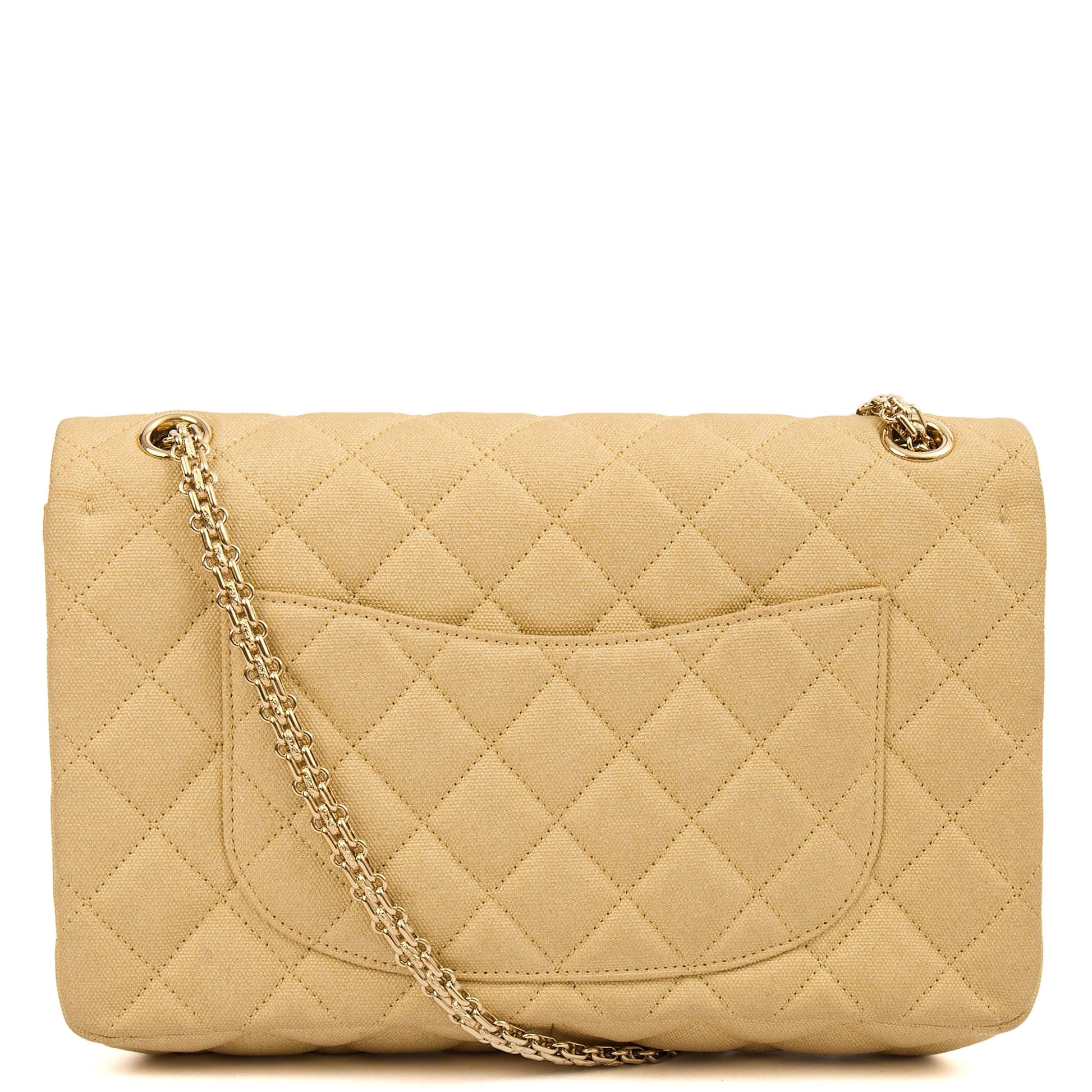 Chanel Shoulder Bag 2.55 Reissue - Medium in Metallic, Fabric — Detail View