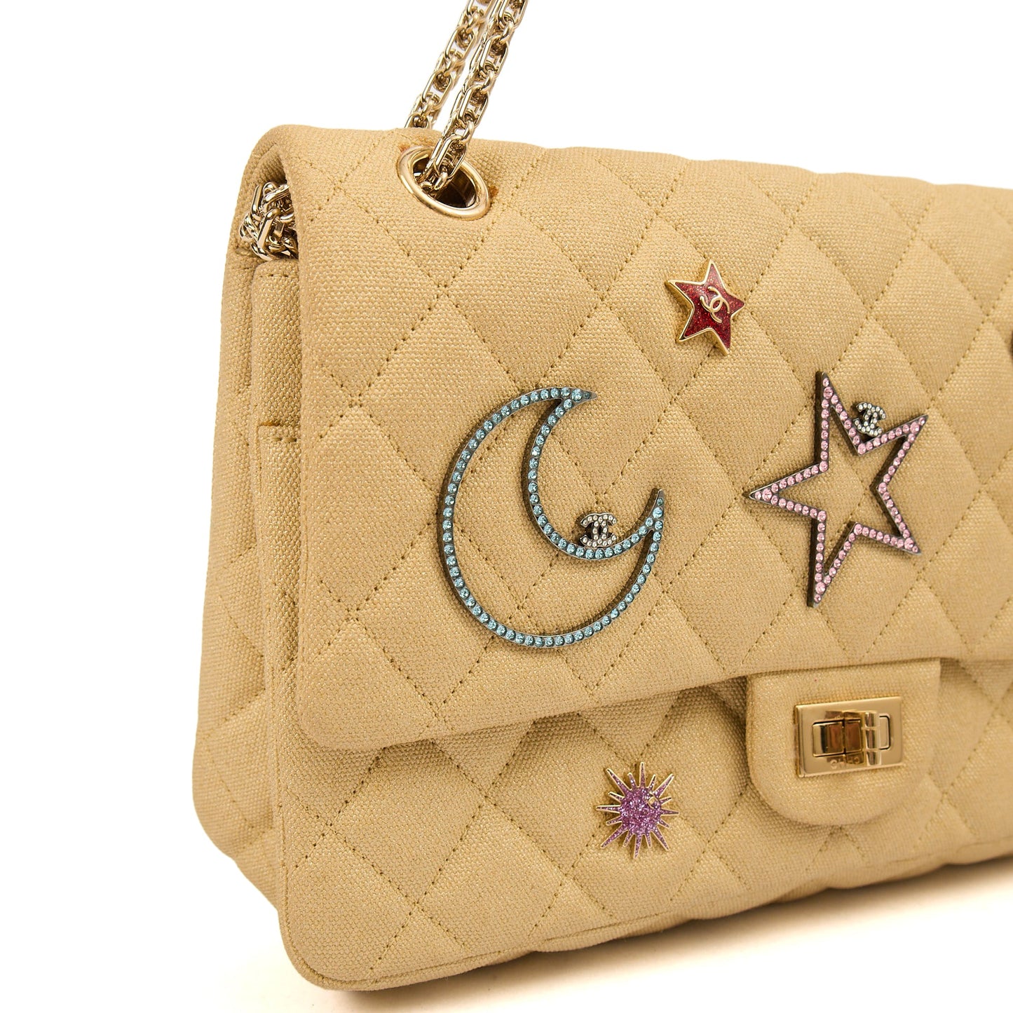 Chanel Shoulder Bag 2.55 Reissue - Medium in Metallic, Fabric — Alternate View 24