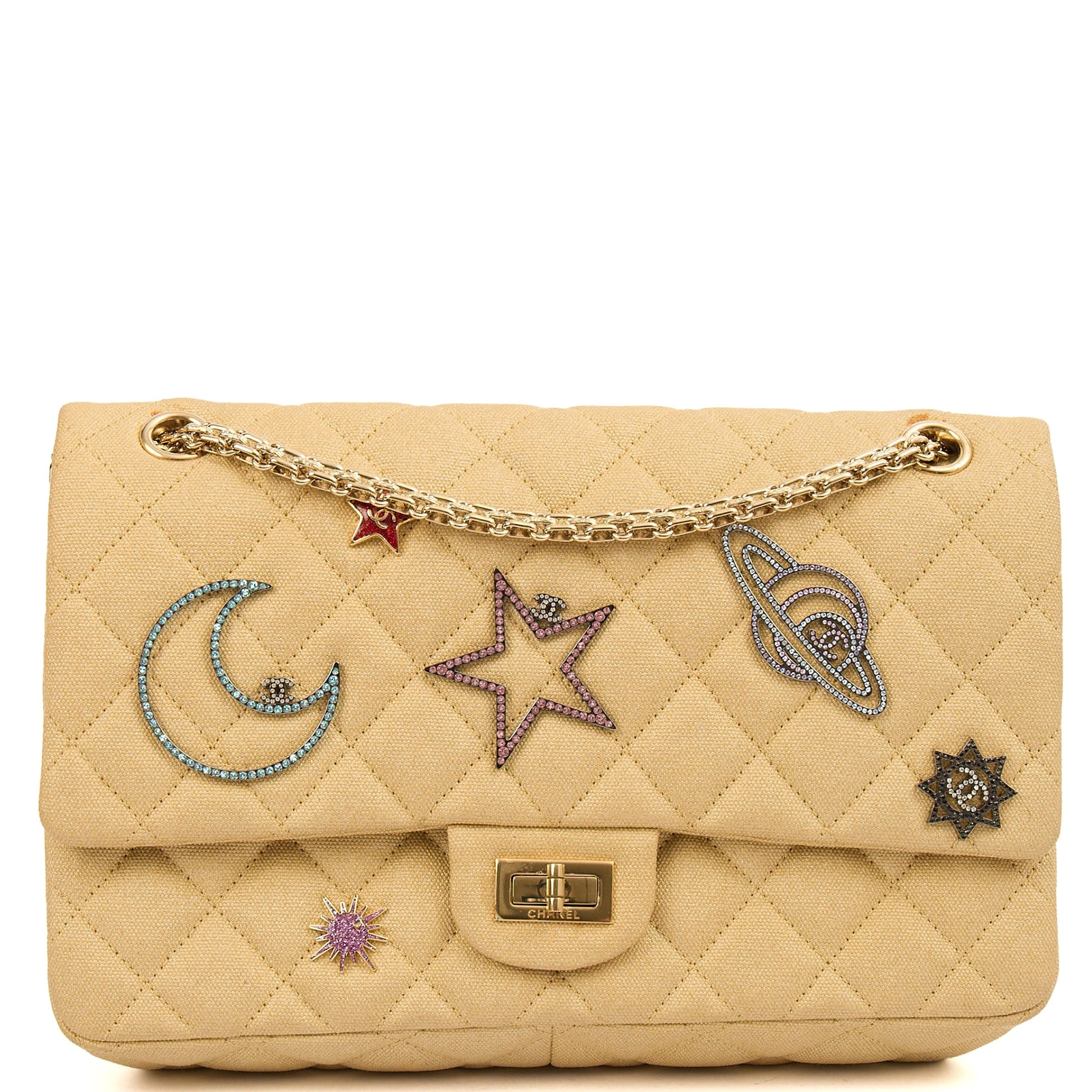 Chanel Shoulder Bag 2.55 Reissue - Medium in Metallic, Fabric — Alternate View 15