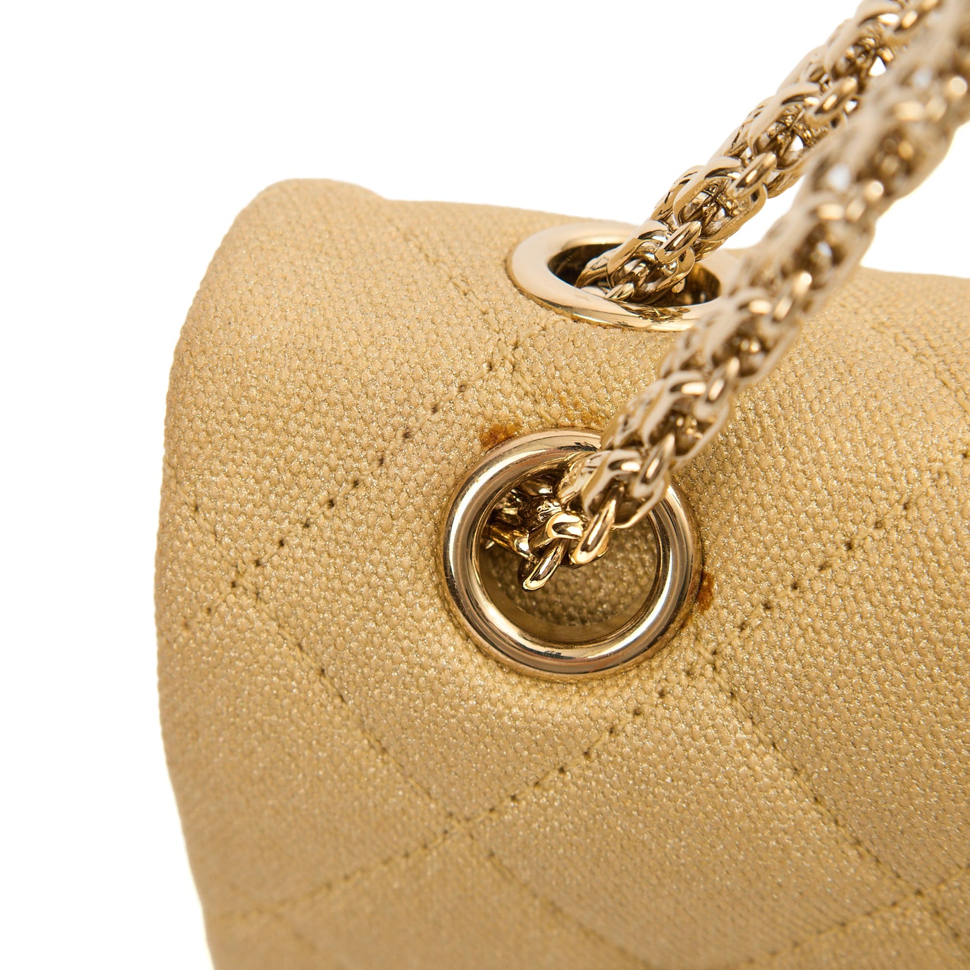 Chanel Shoulder Bag 2.55 Reissue - Medium in Metallic, Fabric — Alternate View 12