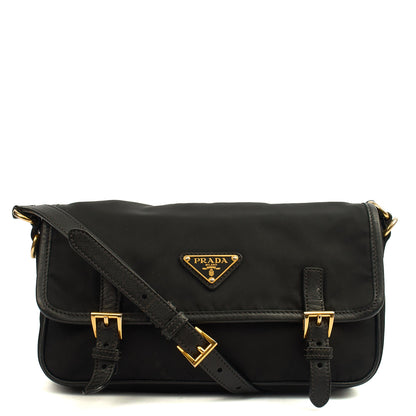 Prada Satchel Nylon Satchel in Black, Nylon — Front View