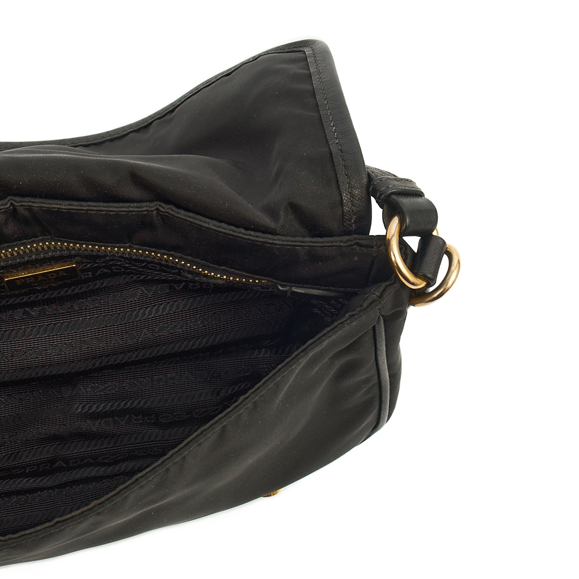 Prada Satchel Nylon Satchel in Black, Nylon — Detail View