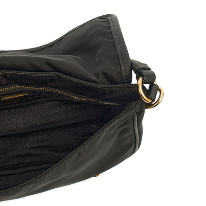 Prada Satchel Nylon Satchel in Black, Nylon — Detail View