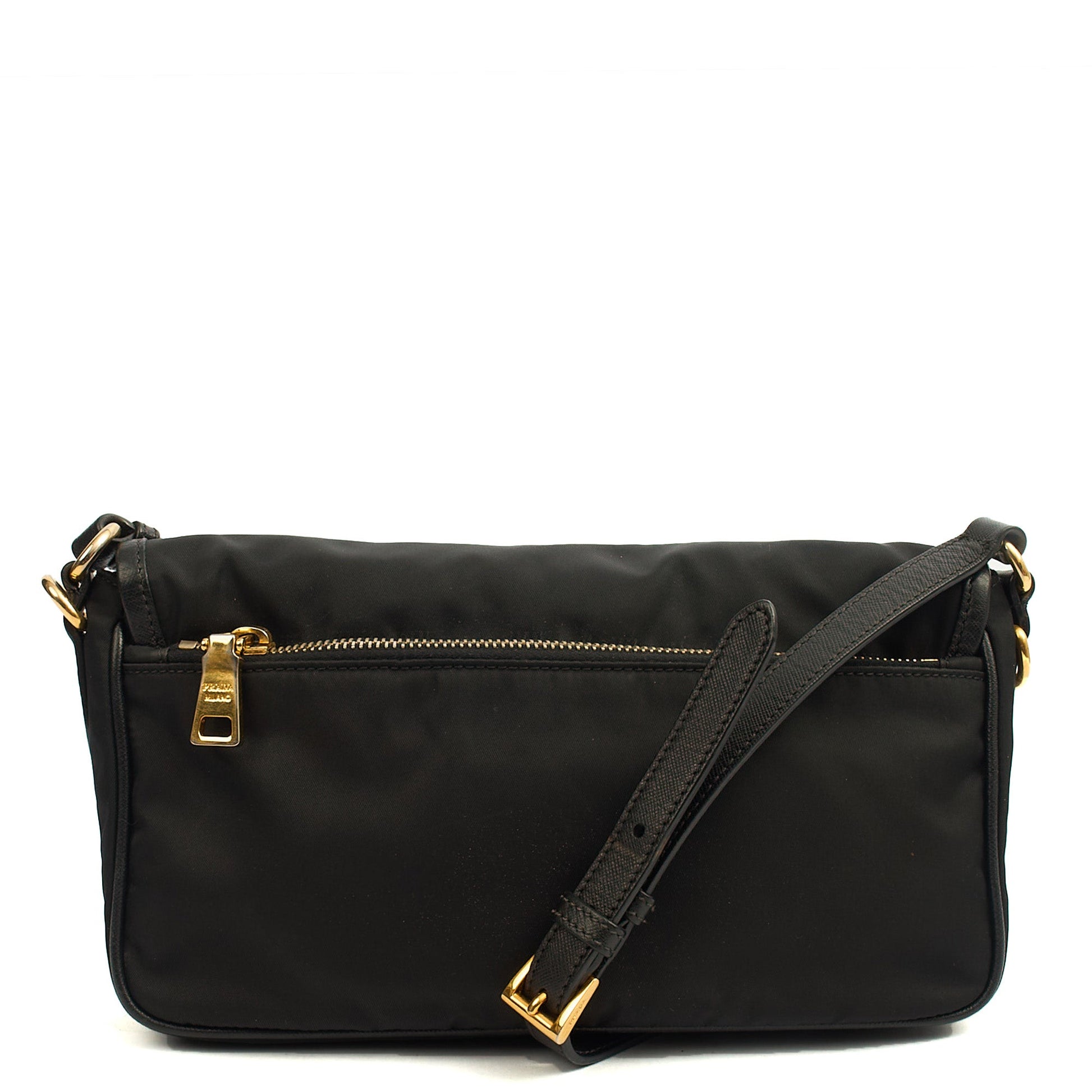 Prada Satchel Nylon Satchel in Black, Nylon — Back View