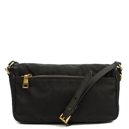 Prada Satchel Nylon Satchel in Black, Nylon — Back View