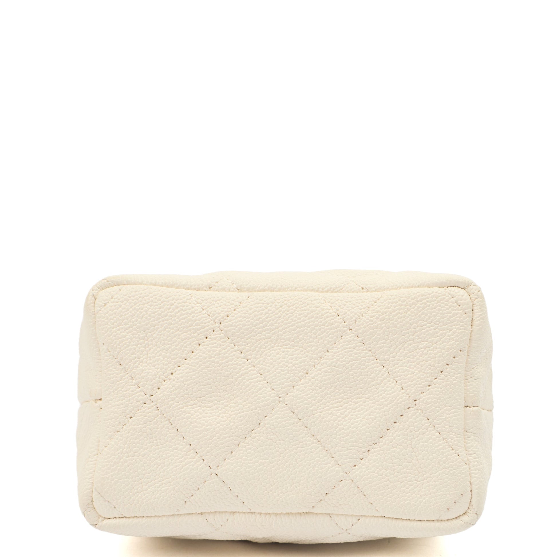Chanel Cross Body Vanity - Small in White, Caviar Leather — Detail View