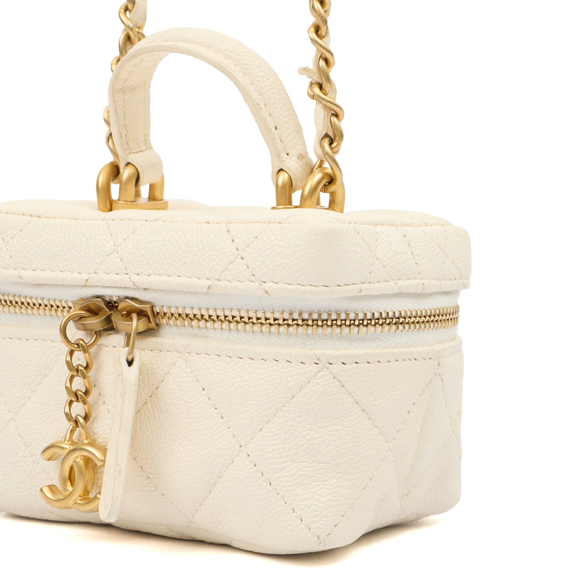 Chanel Cross Body Vanity - Small in White, Caviar Leather — Alternate View 8
