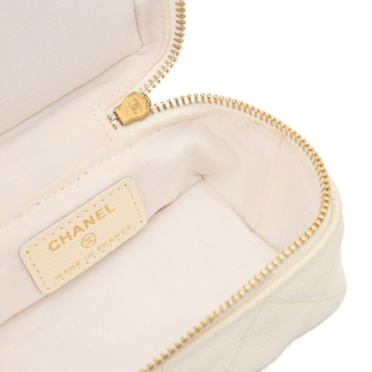 Chanel Cross Body Vanity - Small in White, Caviar Leather — Alternate View 9