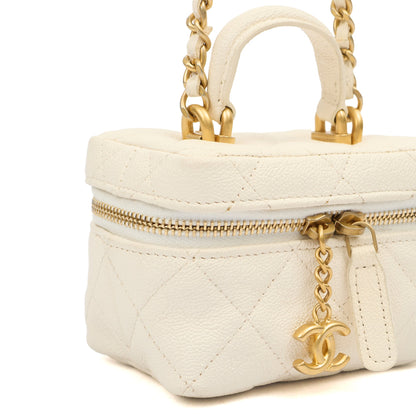 Chanel Cross Body Vanity - Small in White, Caviar Leather — Lifestyle View