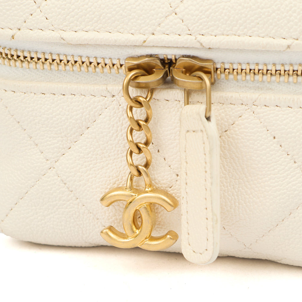 Chanel Cross Body Vanity - Small in White, Caviar Leather — Alternate View 7