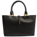 Chloe Tote Marcie - Large in Black, Calfskin Leather — Front View