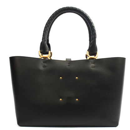 Chloe Tote Marcie - Large in Black, Calfskin Leather — Back View