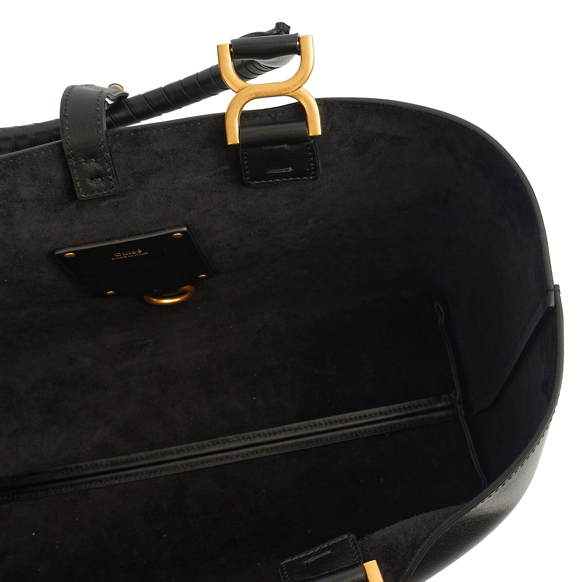 Chloe Tote Marcie - Large in Black, Calfskin Leather — Detail View