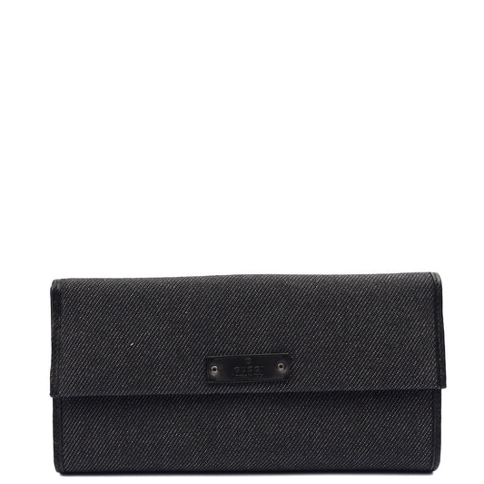 Gucci Wallet Wallet in Black, Canvas — Front View