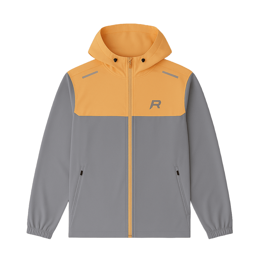 Reprimo Flight Windbreaker Jacket 'Grey Orange' — XXS — Side View