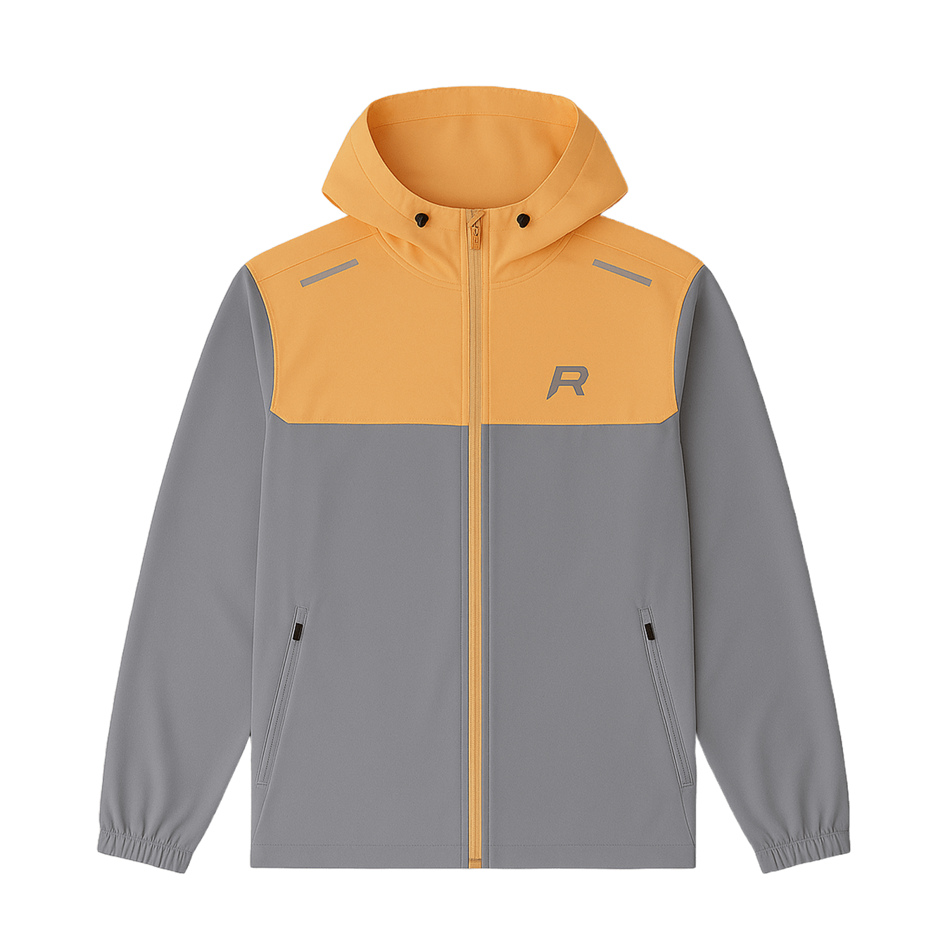 Reprimo Flight Windbreaker Jacket 'Grey Orange' — XXS — Side View