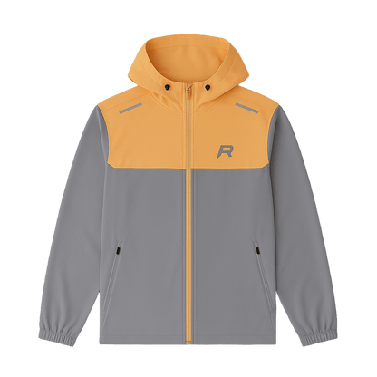 Reprimo Flight Windbreaker Jacket 'Grey Orange' — XXS — Side View