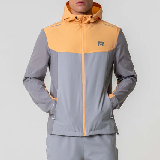 Reprimo Flight Windbreaker Jacket 'Grey Orange' — XXS — Front View