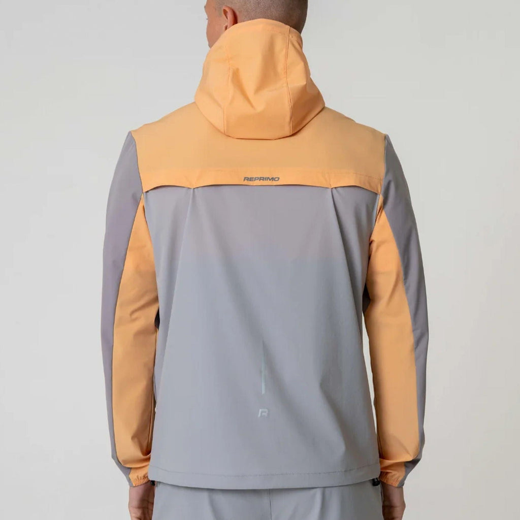 Reprimo Flight Windbreaker Jacket 'Grey Orange' — XXS — Back View