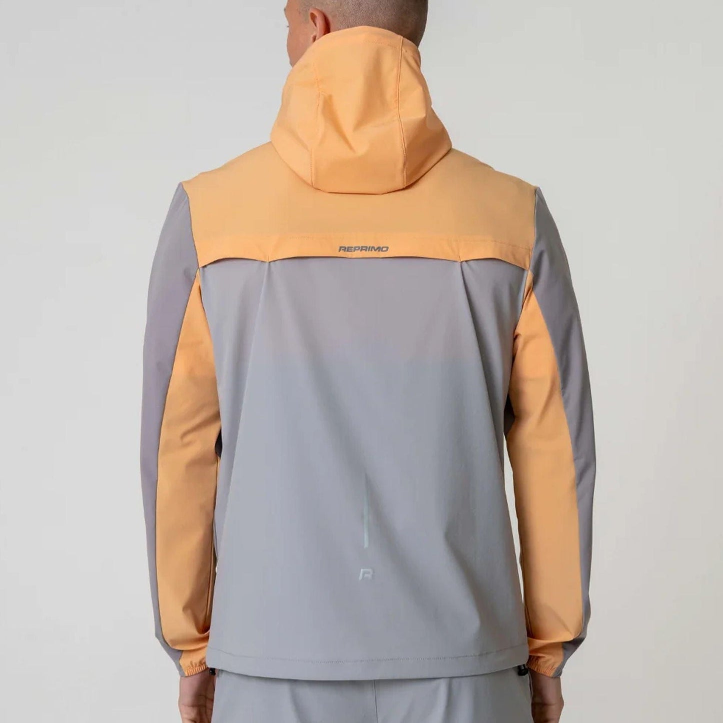 Reprimo Flight Windbreaker Jacket 'Grey Orange' — XXS — Back View