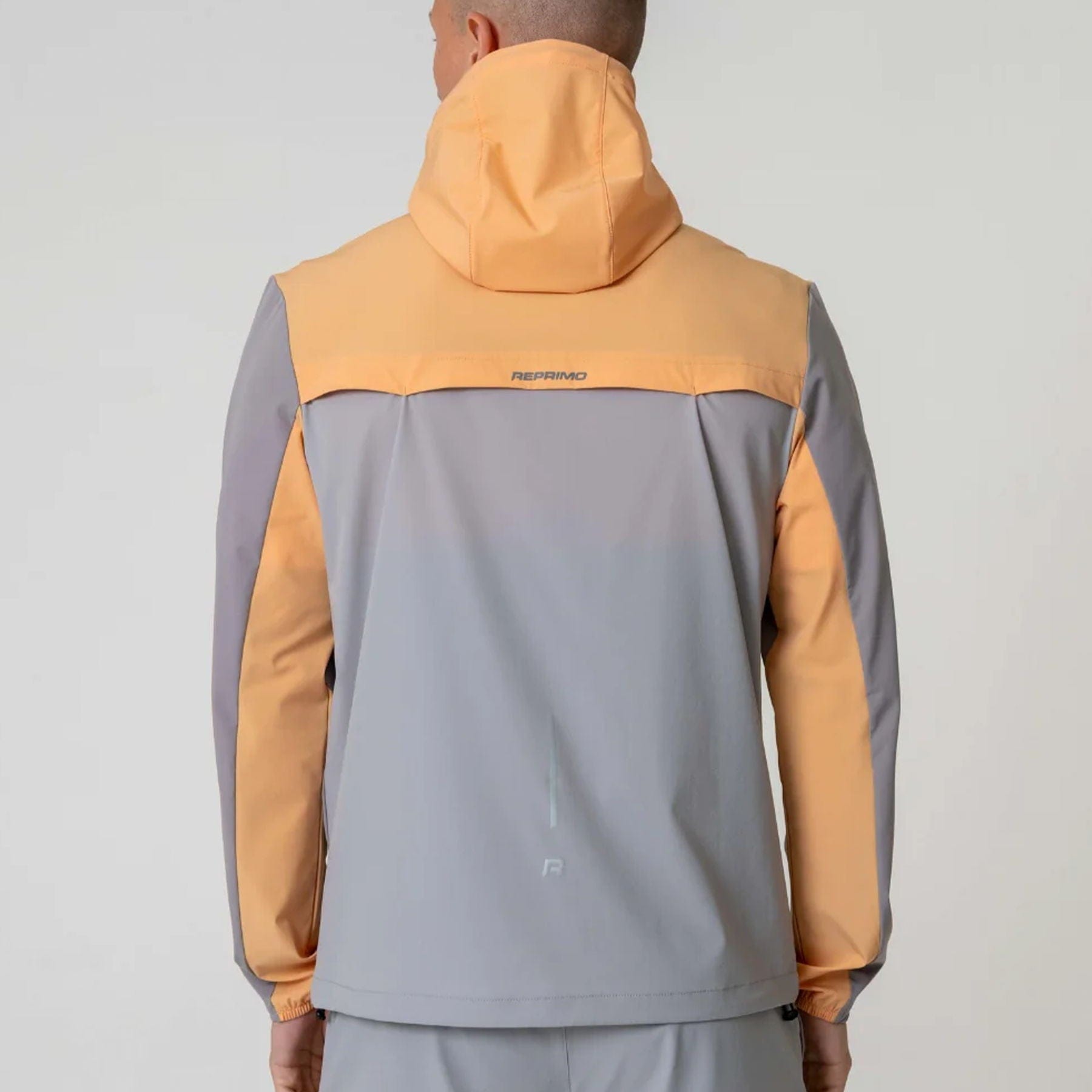 Reprimo Flight Windbreaker Jacket 'Grey Orange' — XXS — Back View