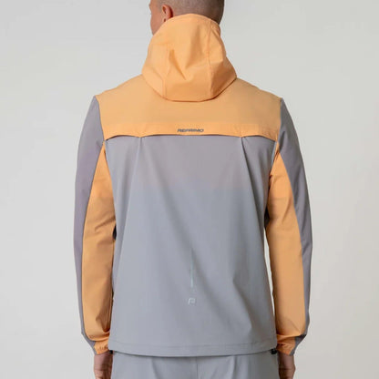 Reprimo Flight Windbreaker Jacket 'Grey Orange' — XXS — Back View