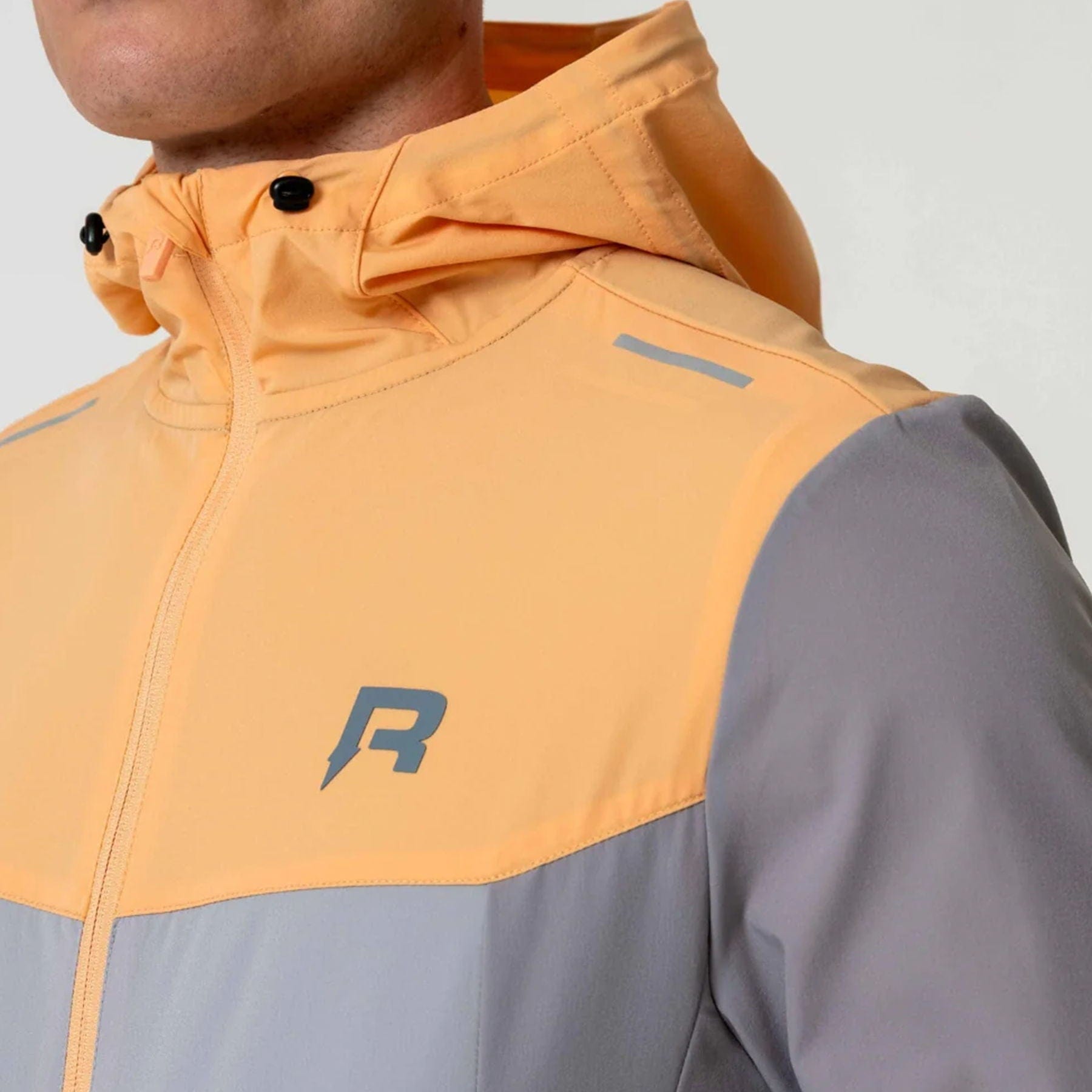 Reprimo Flight Windbreaker Jacket 'Grey Orange' — XXS — Top View
