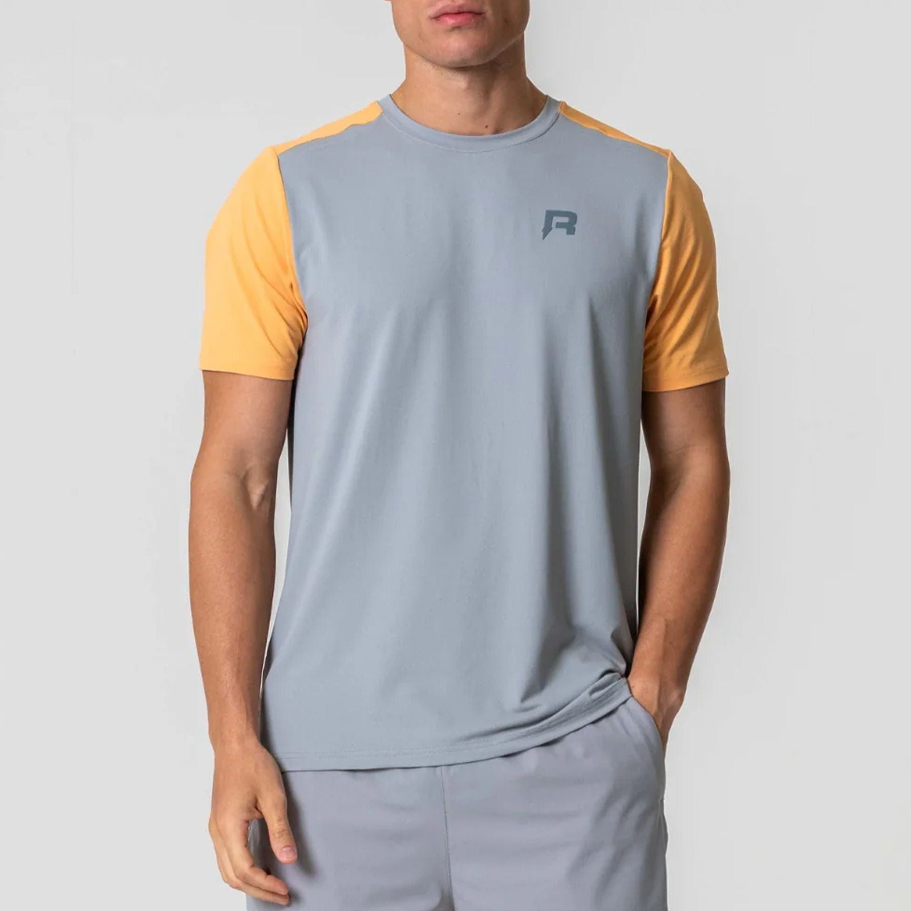 Reprimo Flight Tee 'Grey Orange' — XXS — Front View