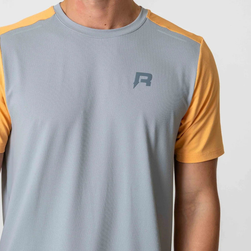 Reprimo Flight Tee 'Grey Orange' — XXS — Top View