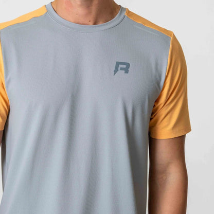 Reprimo Flight Tee 'Grey Orange' — XXS — Top View