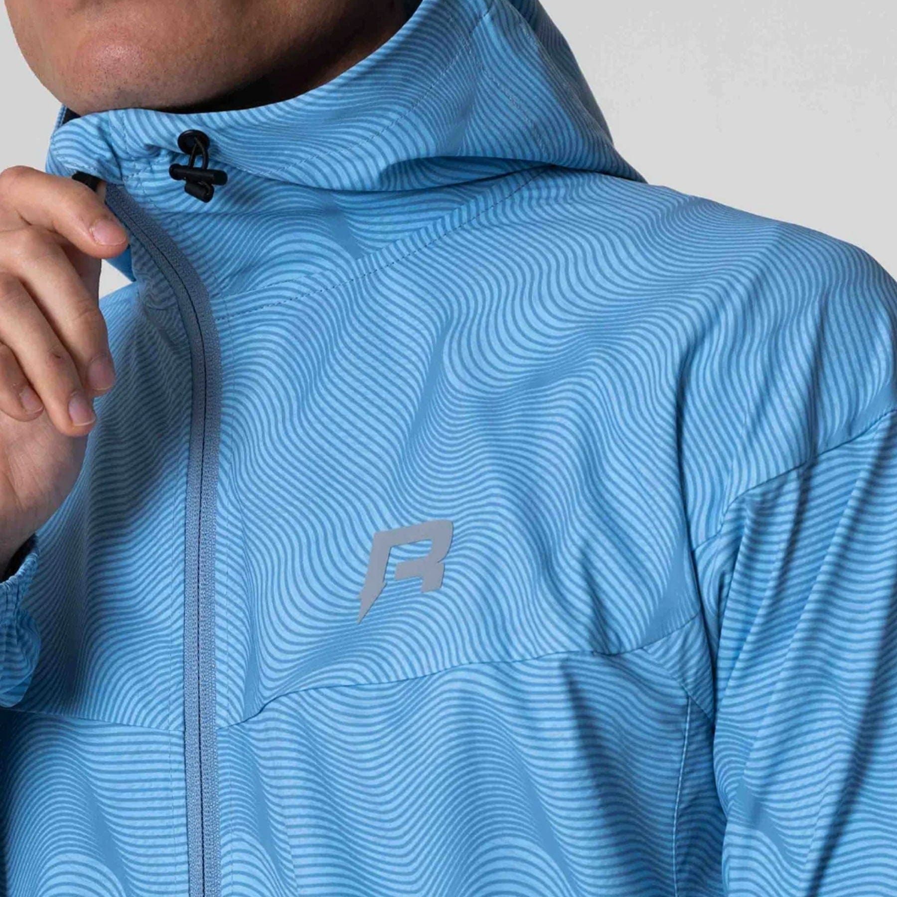 Reprimo Ripple Windbreaker Jacket 'Sky Blue' — XXS — Back View
