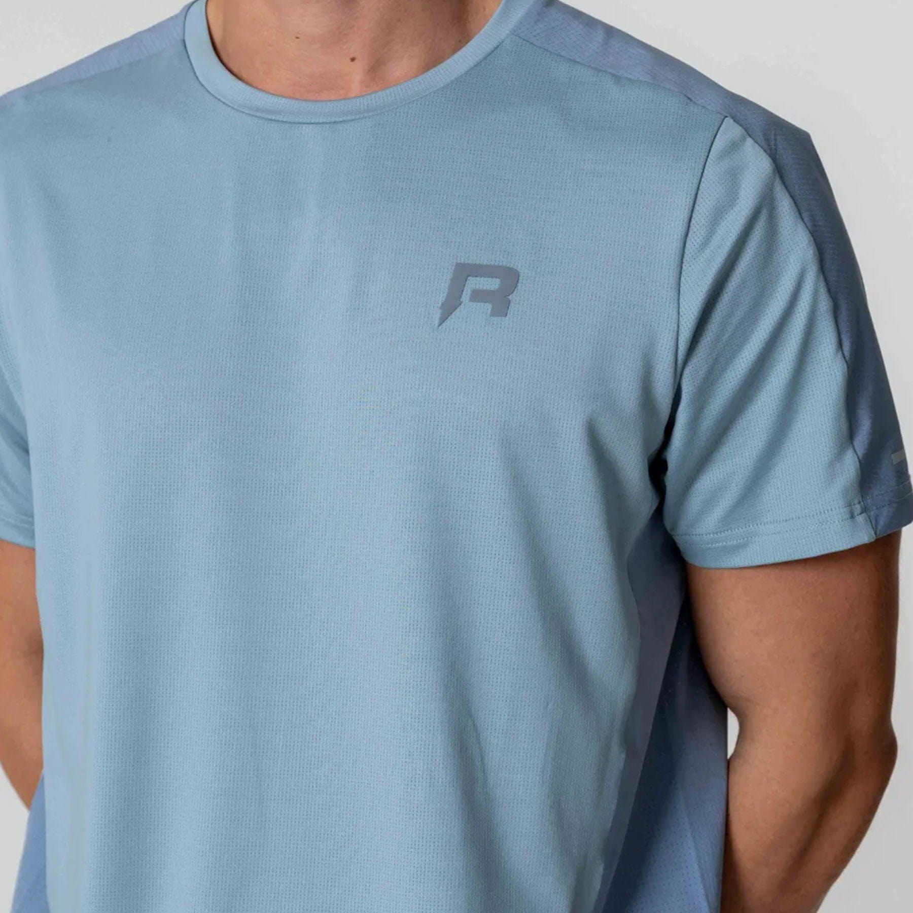 Reprimo Nova Tee 'Aqua Dusky Blue' — XXS — Top View