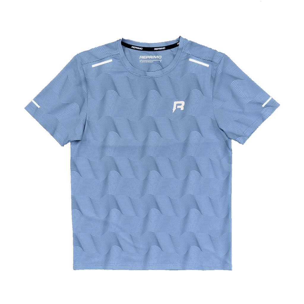 Reprimo Ripple Tee 'Sky Blue' — XXS — Top View