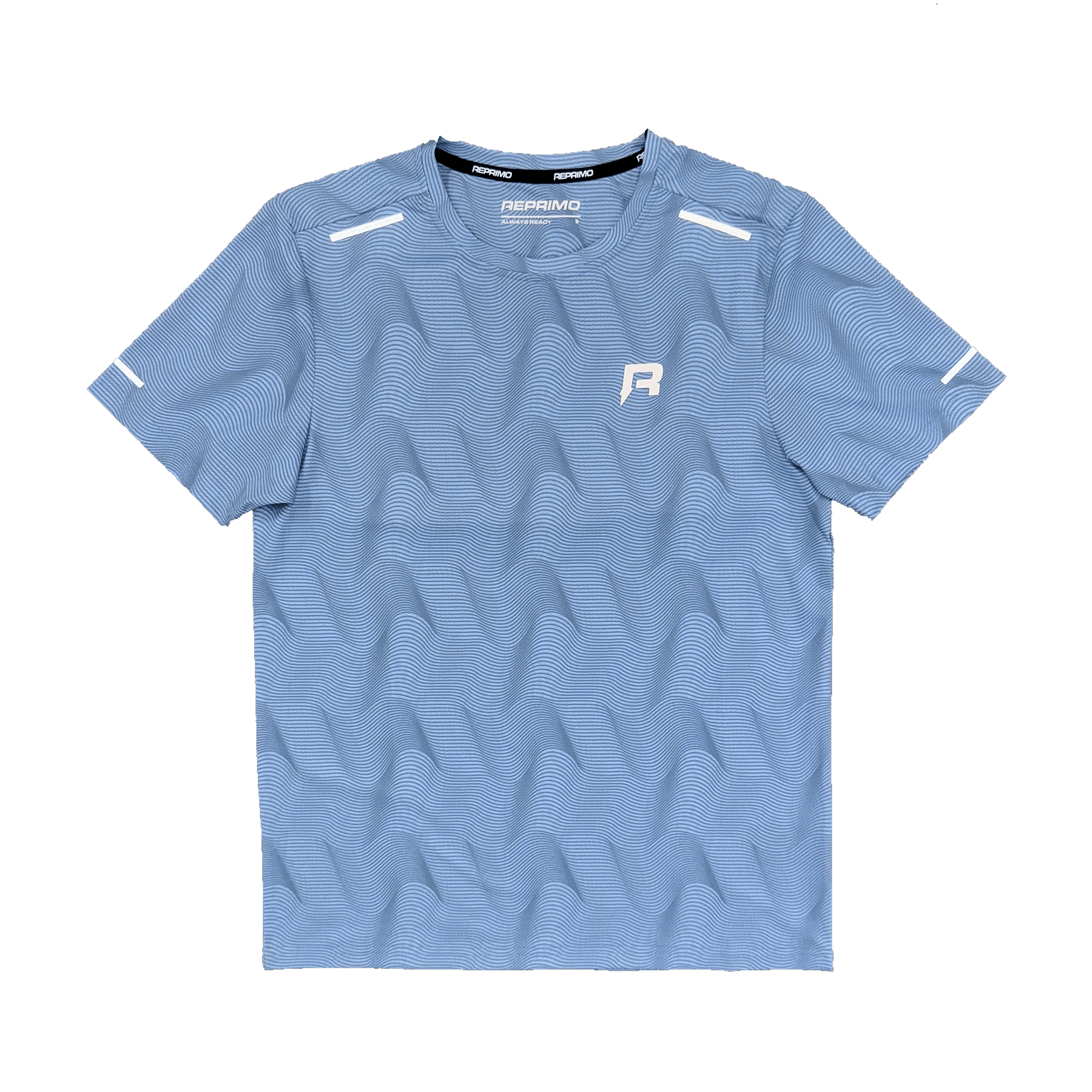 Reprimo Ripple Tee 'Sky Blue' — XXS — Top View