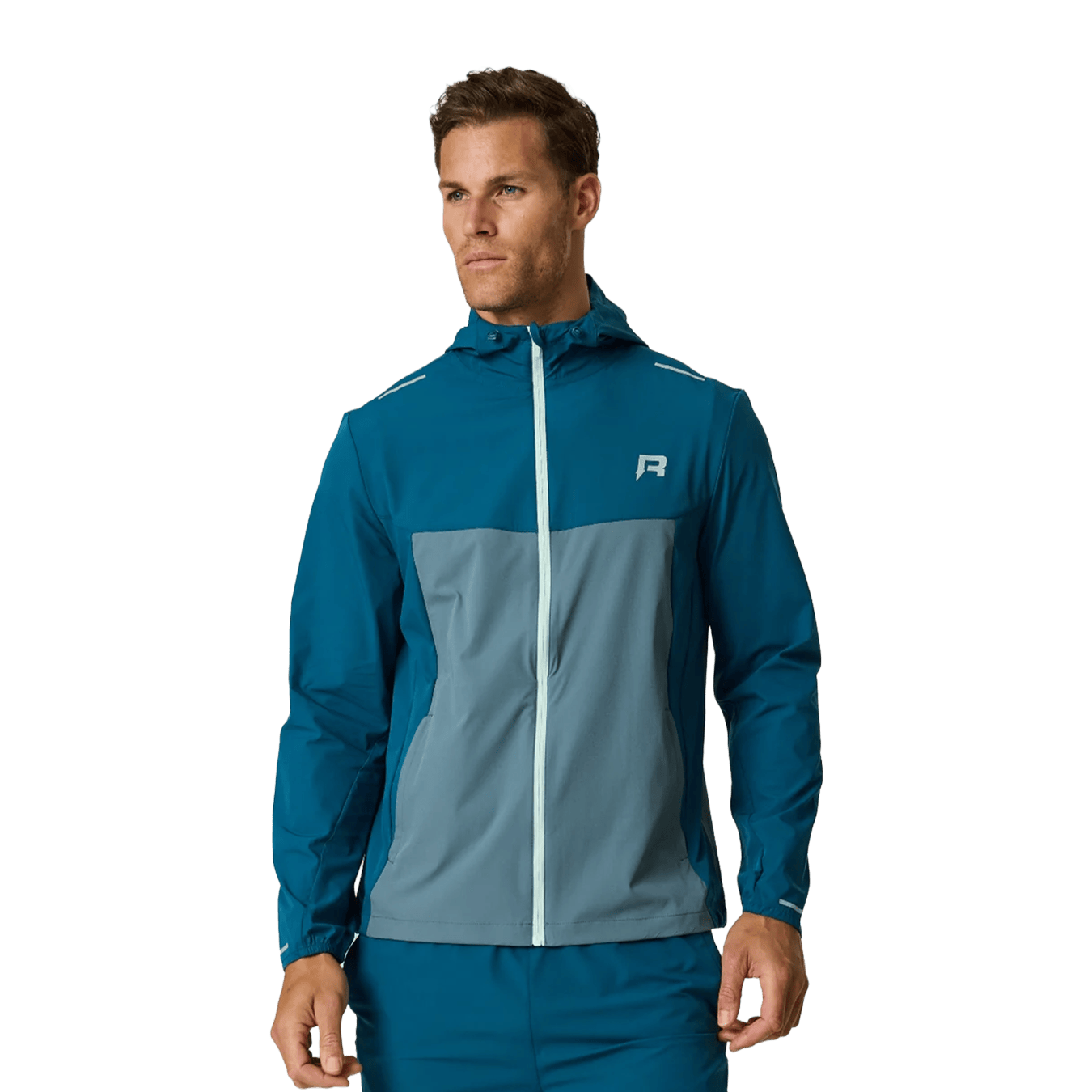 Reprimo Flight Windbreaker Jacket 'Tidal Teal Blue Steel' — XXS — Front View