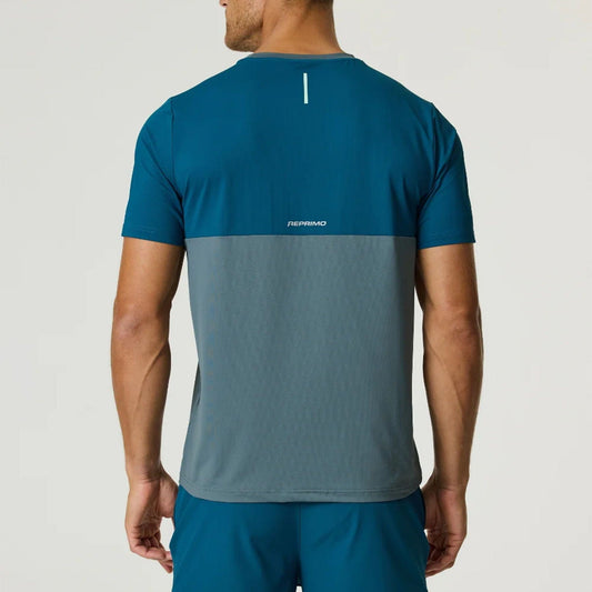 Reprimo Flight Tee 'Tidal Teal Blue Steel' — XXS — Side View