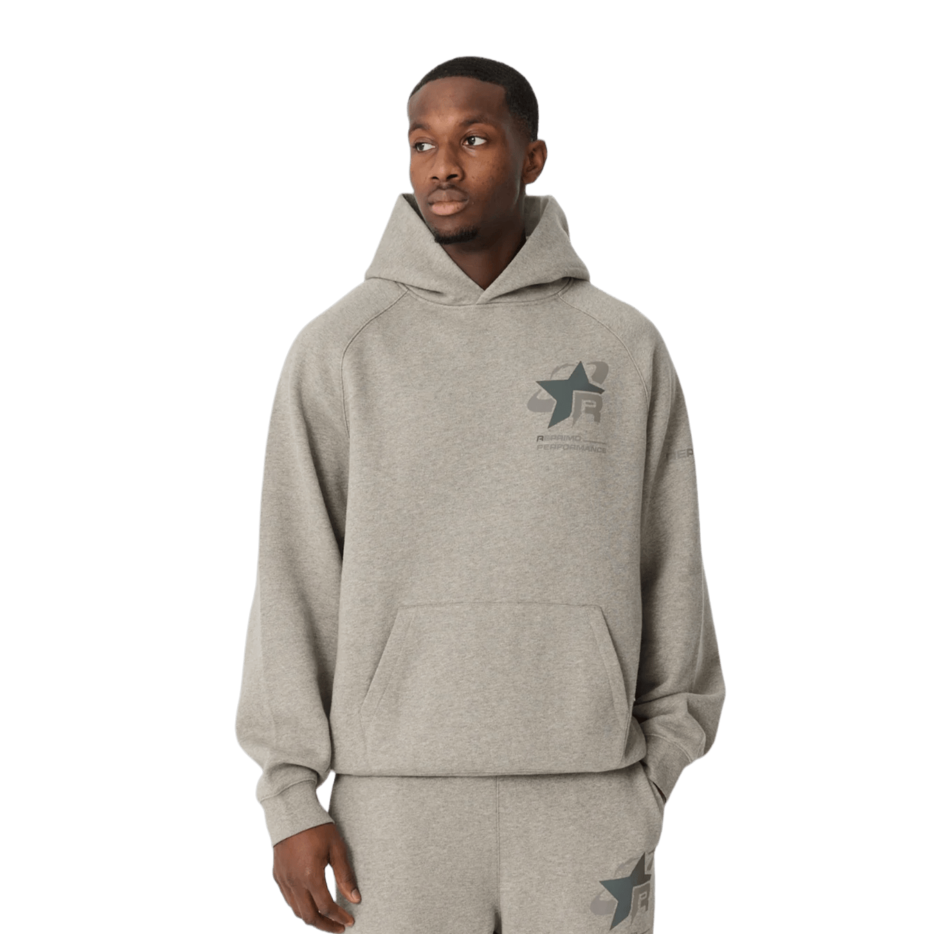 Reprimo Collective RP Hoodie 'Grey Marl' — XXS — Front View