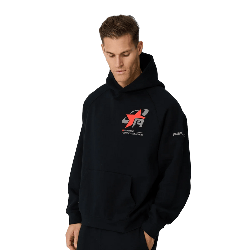 Reprimo Collective RP Hoodie 'Black' — XXS — Front View